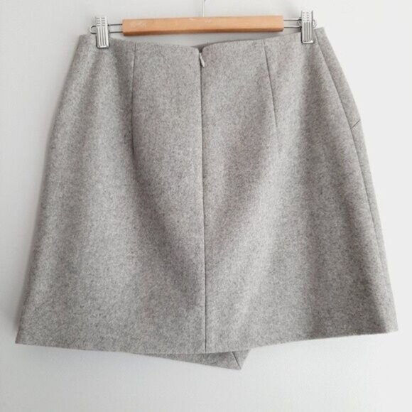 CARVEN Wool Blend Asymmetric Modern Mini Skirt Grey Sz M / Eur 40 - Picture 10 of 15
